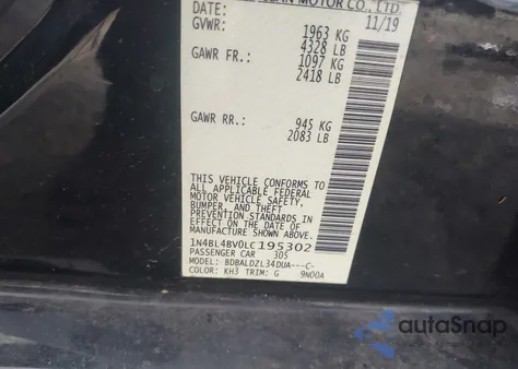 2020 Nissan Altima S Fwd from USA, damaged, VIN 1N4BL4BV0LC19530